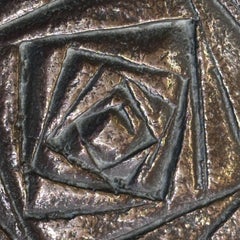 Rectangular Push and Pull Door Handle in Bronze with Spiral Relief