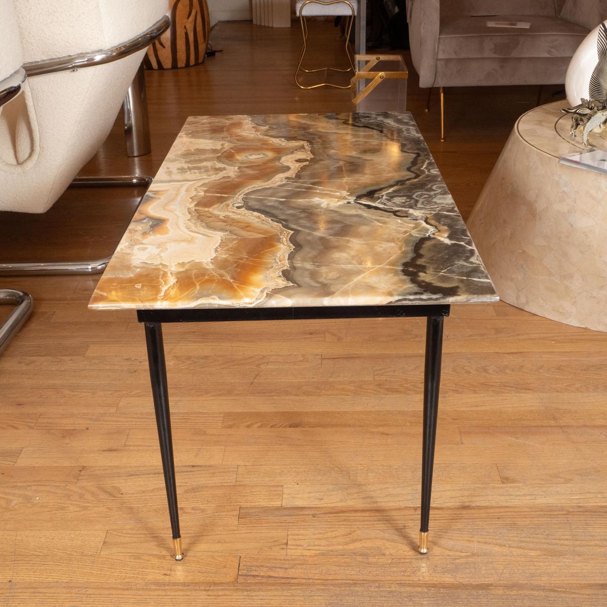 Mid-Century Modern Table basse rectangulaire en quartz en vente