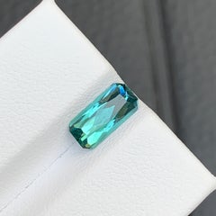 Rectangular Radiant Cut Blue Mint Green Tourmaline Gemstone for Jewellery
