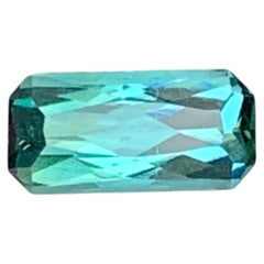 Rectangular Radiant Cut Blue Mint Green Tourmaline Gemstone for Jewellery