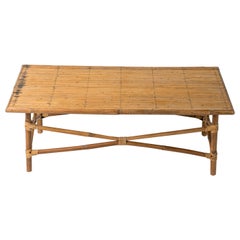 Rectangular Rattan Coffee Table, France, 1960's