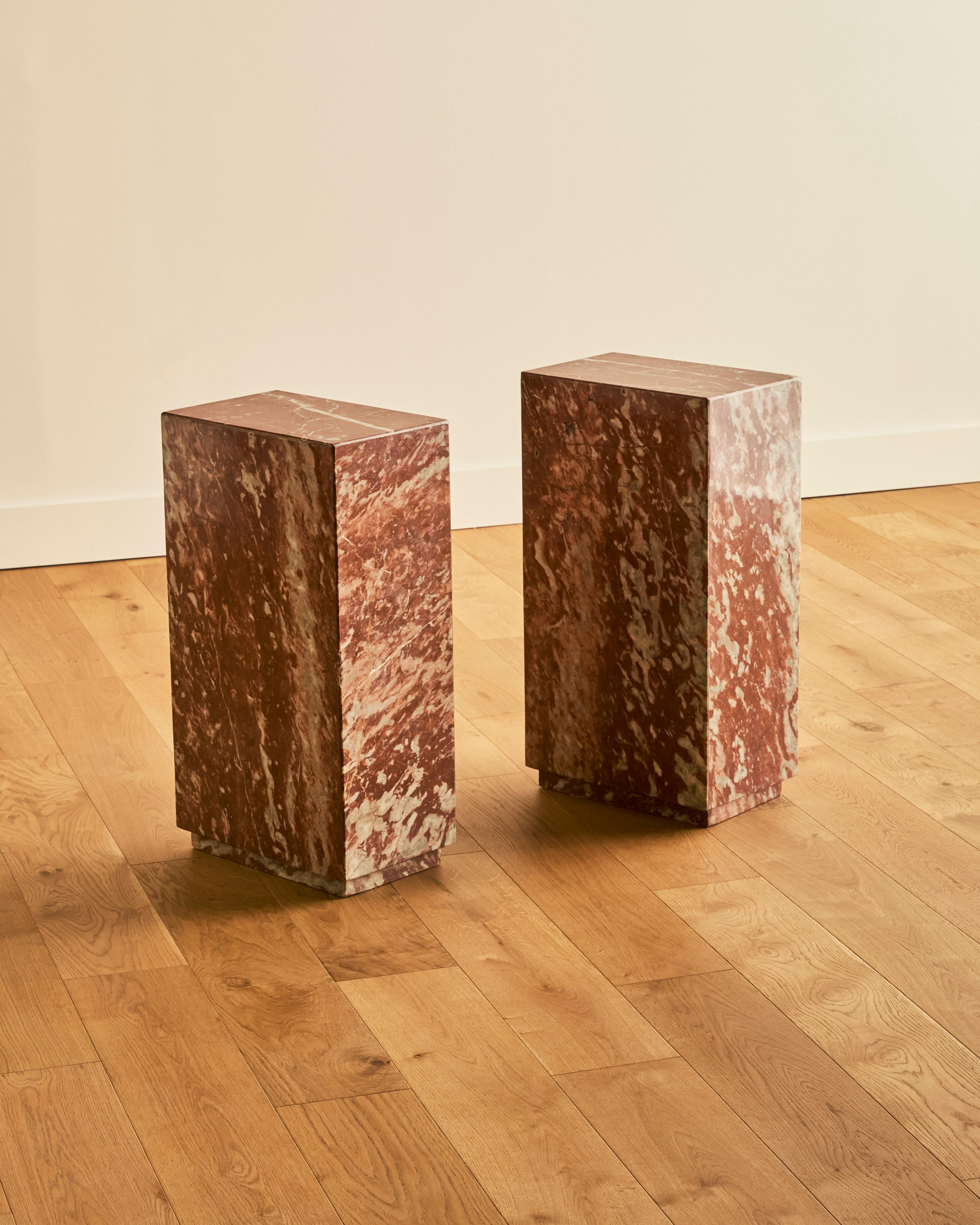 Late 20th Century Rectangular Red Marble Pedestal For Sale