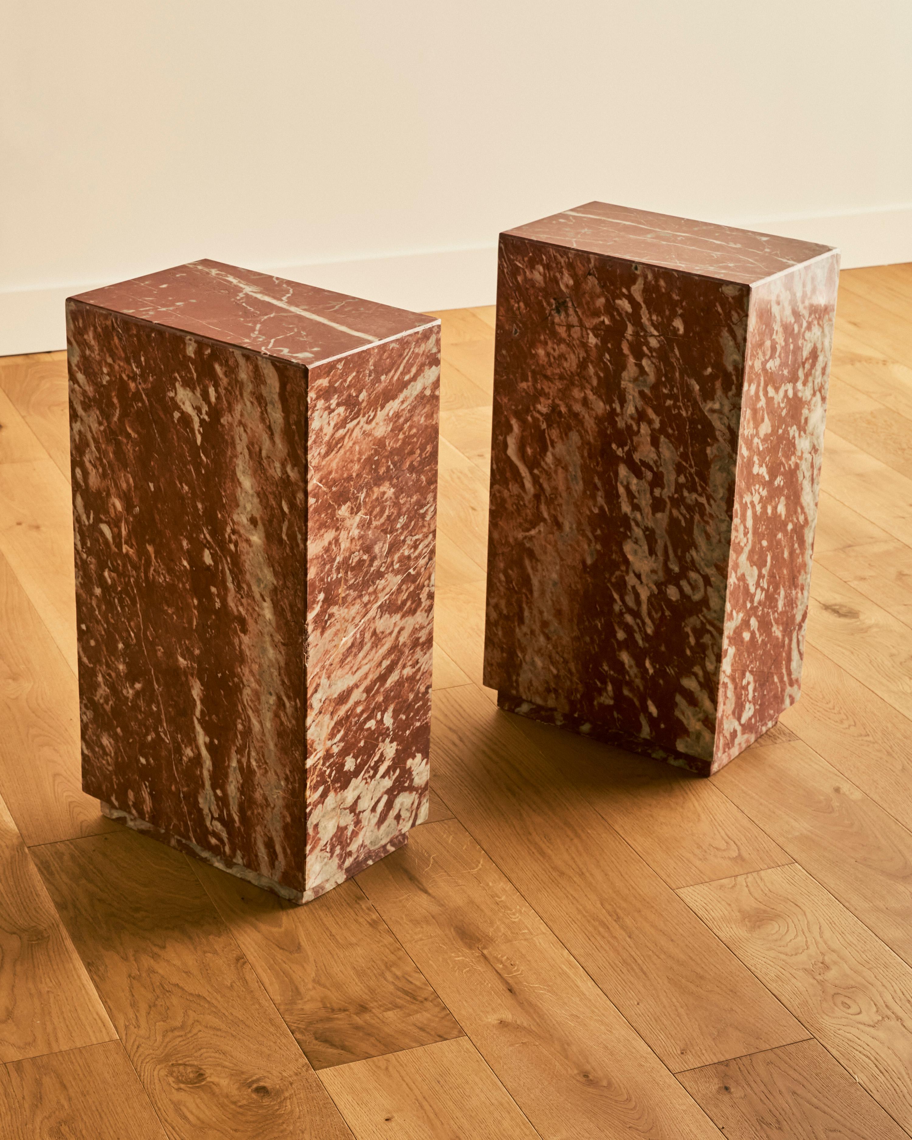 Rectangular Red Marble Pedestal For Sale 1