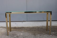 Rectangular Romeo Rega Minimal Console Brass Gold Metal Silver Italian Design