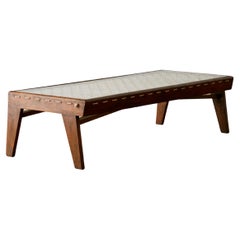 Rechteckiger Couchtisch aus Seil von Pierre Jeanneret, ca. 1960er Jahre