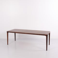 Rectangular Rosewood Coffee Table with Round Tapered Legs Danish Design 1960s