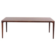 Rectangular Rosewood Coffee Table with Round Tapered Legs Danish Design 1960s