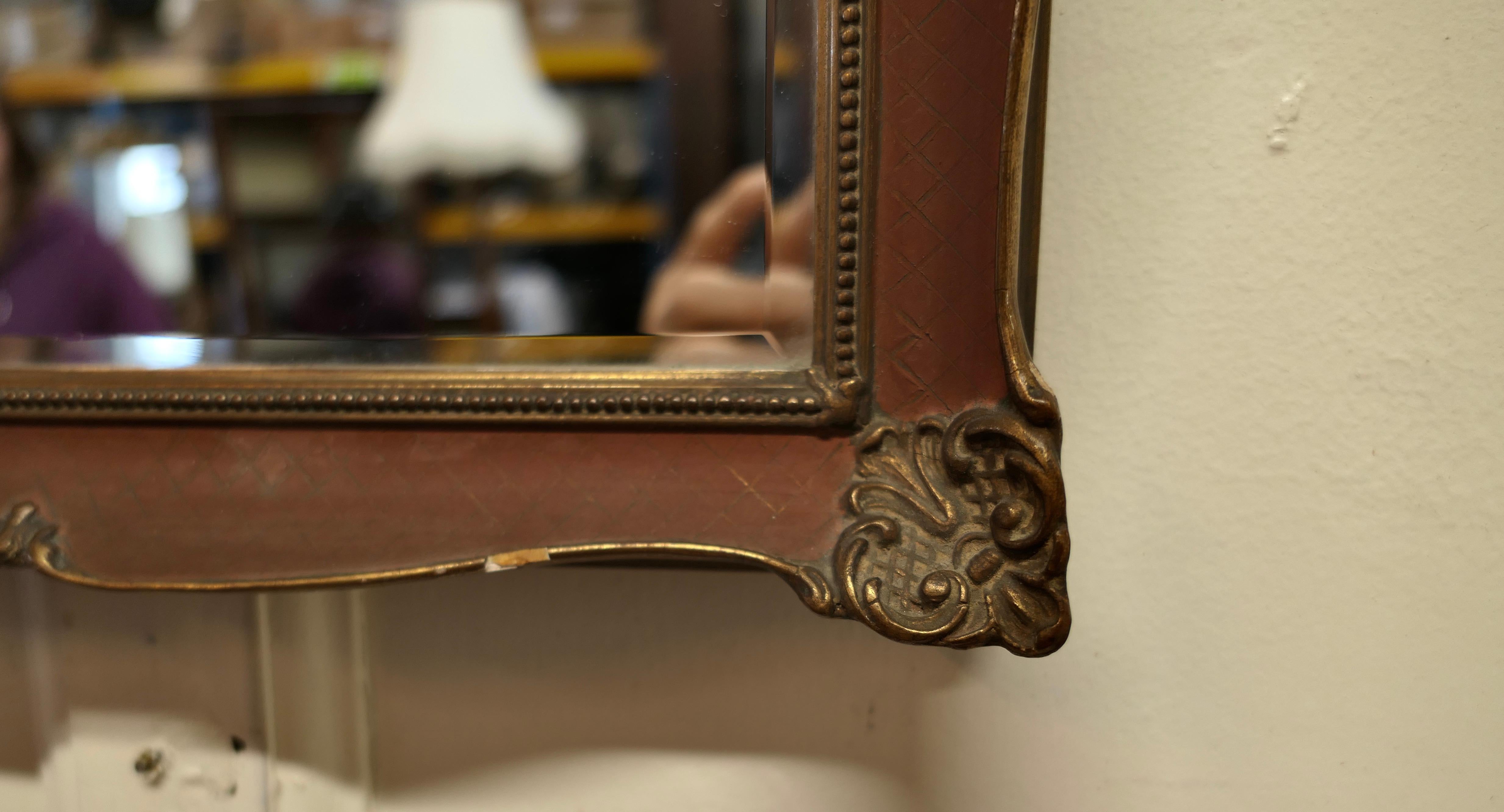 Country Miroir mural rectangulaire doré Russet en vente