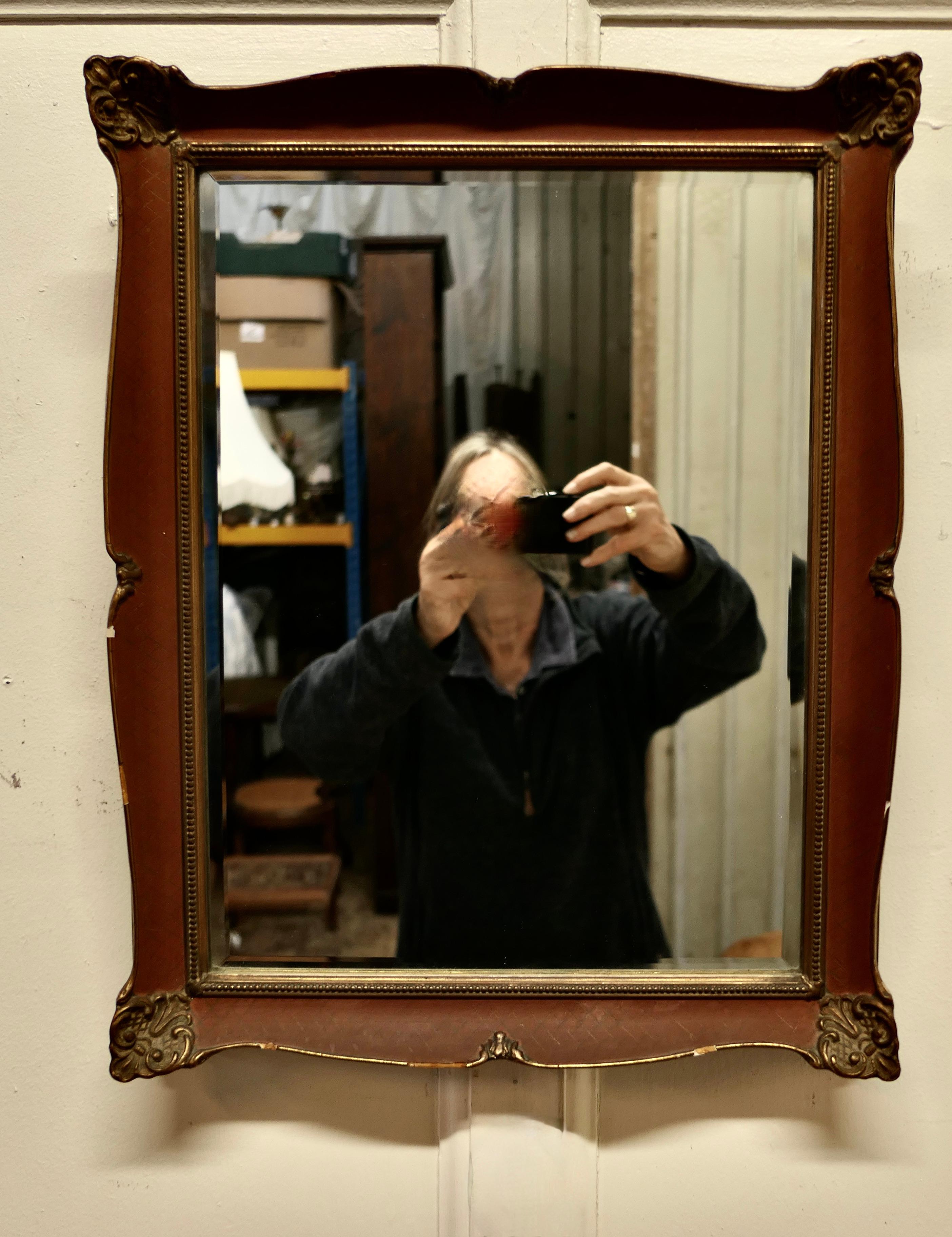 Rectangular Russet Gilt Wall Mirror In Good Condition For Sale In Chillerton, Isle of Wight