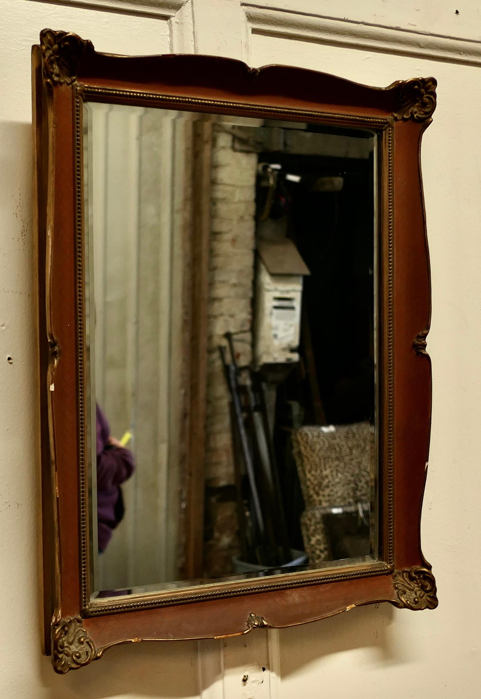 20th Century Rectangular Russet Gilt Wall Mirror For Sale