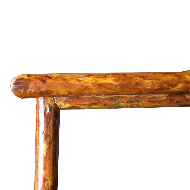 20th Century Rectangular Scorched Burnt or Tortoise Bamboo and Cane Coffee or Cocktail Table