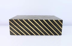 Rectangular Shagreen Box with Brass Trims by Ginger Brown