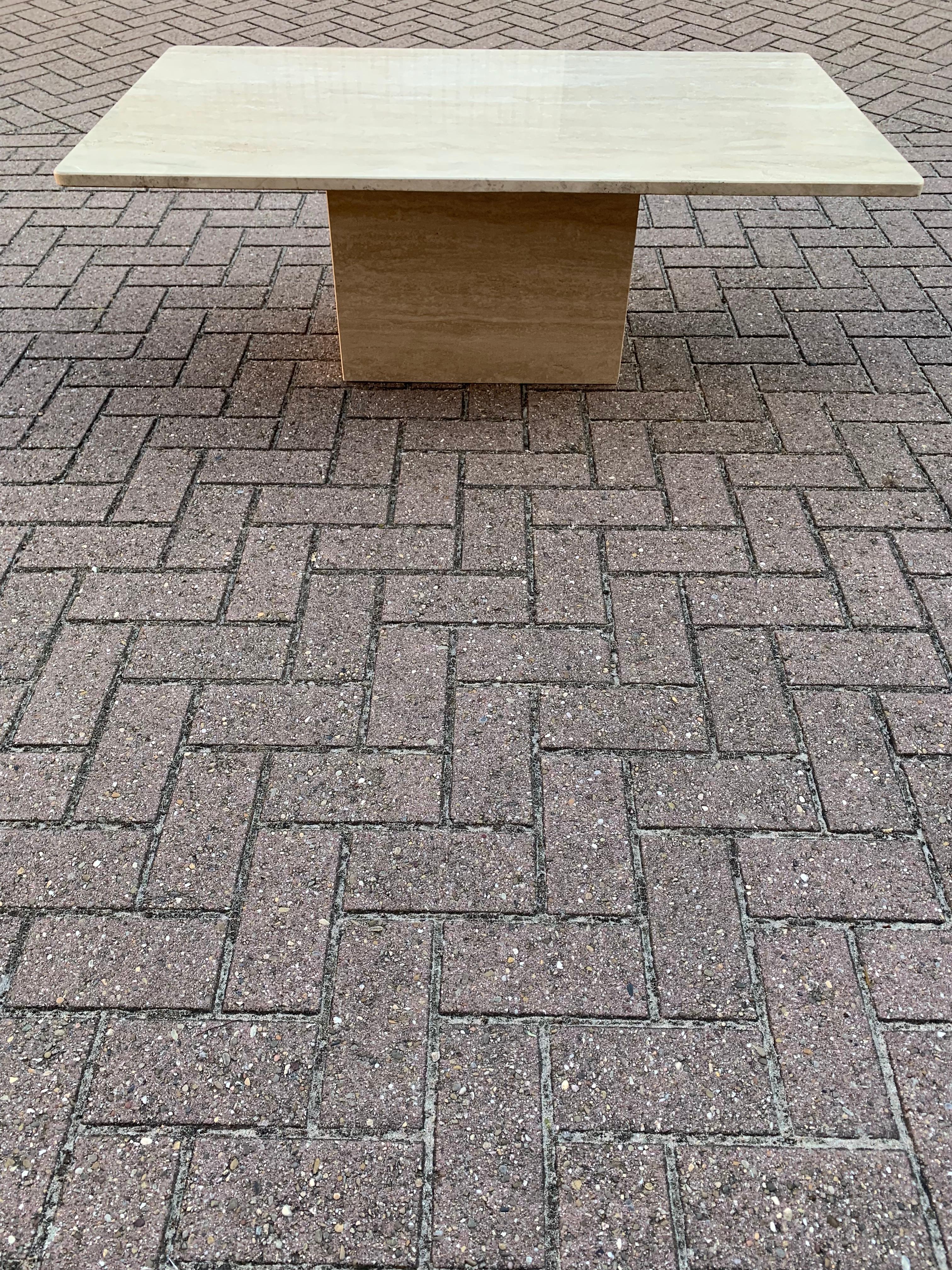 Rectangular Shape Midcentury Art Deco Style Travertine Coffee or Cocktail Table  4