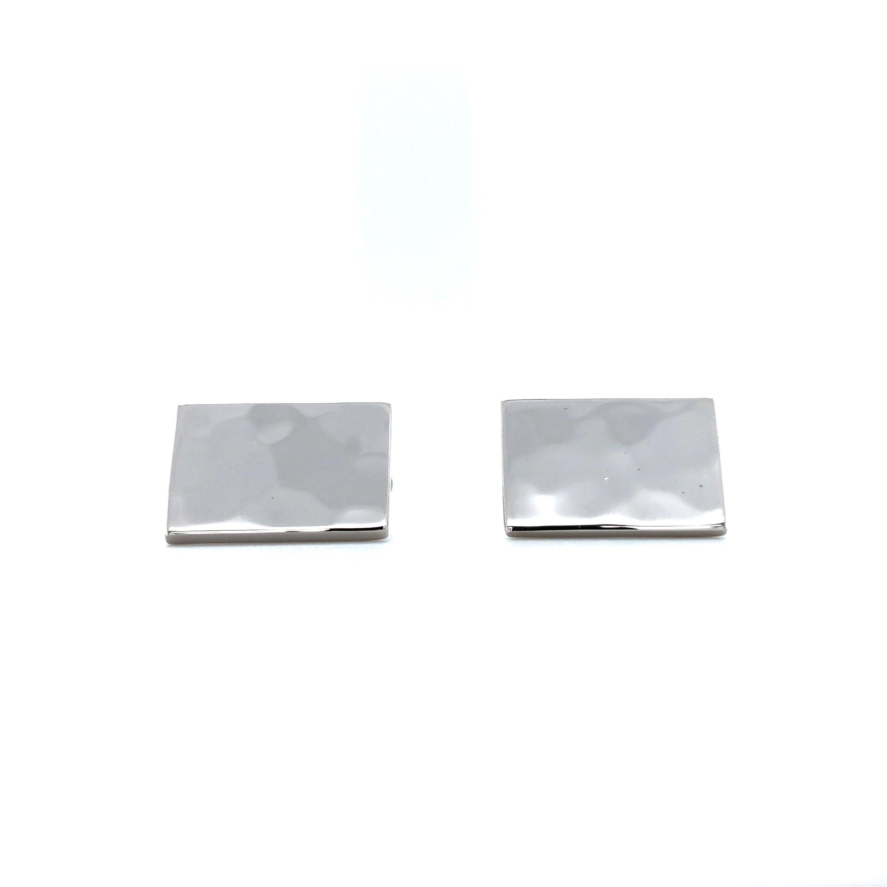 Rectangular Shaped And Structured Cufflinks 925 S… - image 2