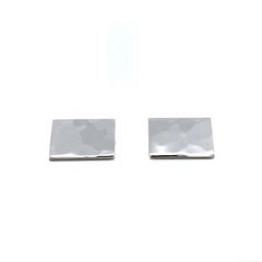 Gemelli di forma rettangolare e strutturati in argento Sterling 925 17,5 mm x 12,5 mm