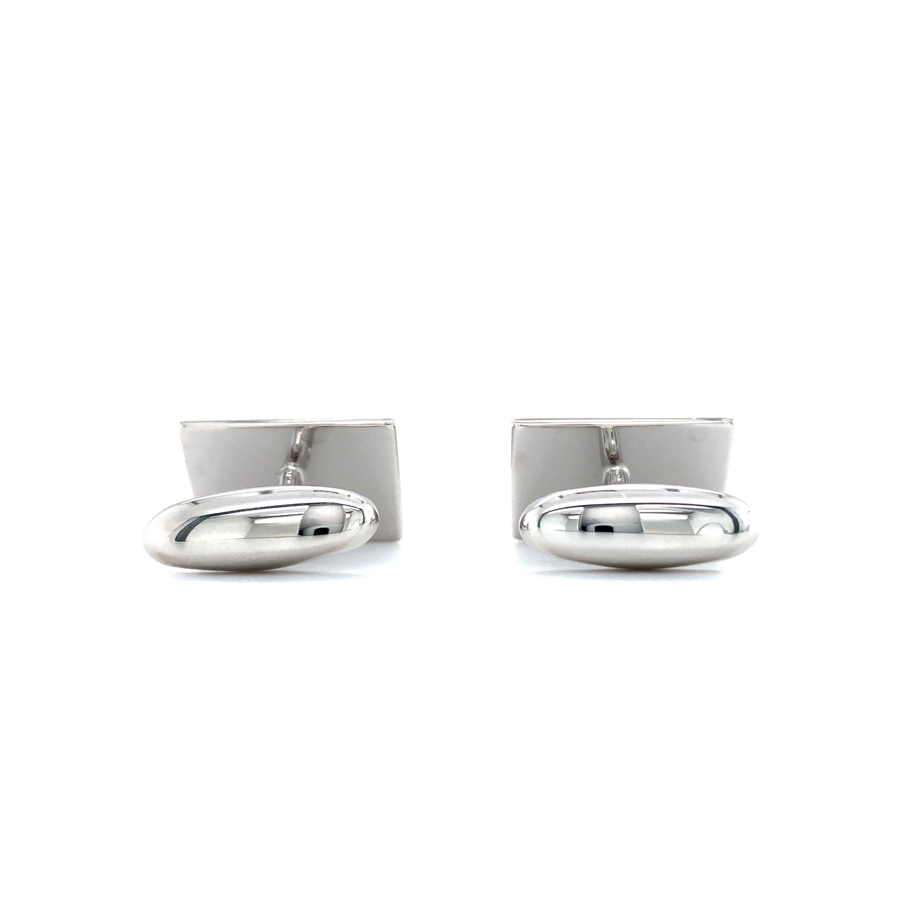 Rectangular Shaped And Structured Cufflinks 925 S… - image 3