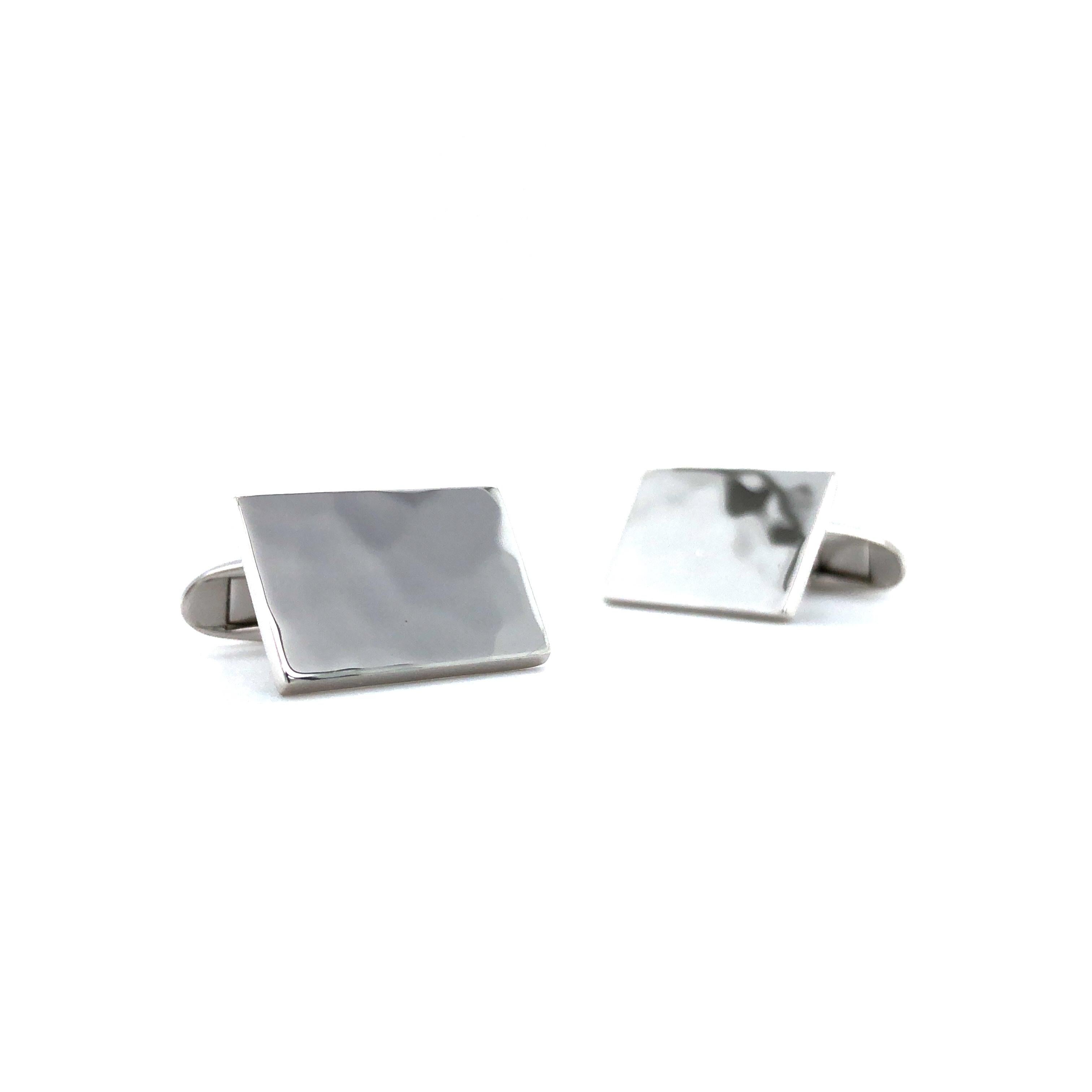 Rectangular Shaped And Structured Cufflinks 925 S… - image 6