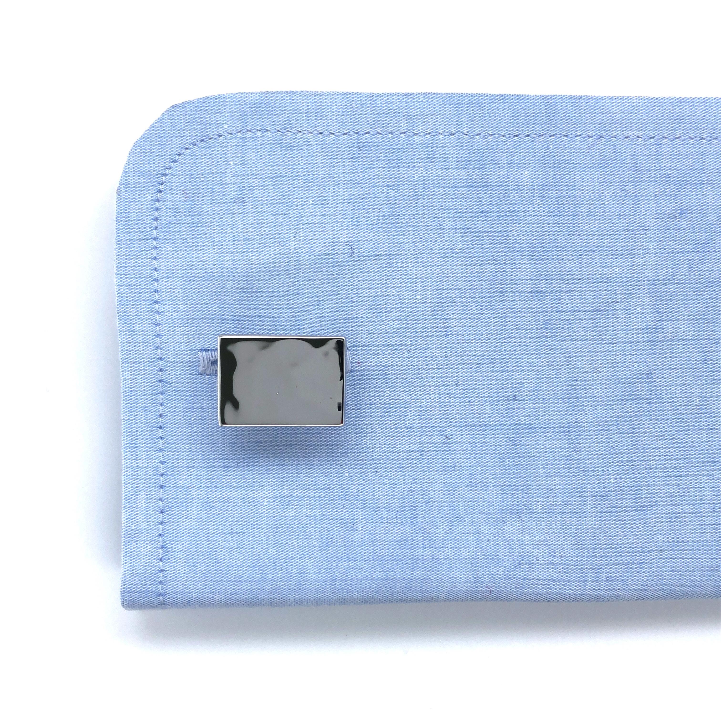 Rectangular Shaped And Structured Cufflinks 925 S… - image 7