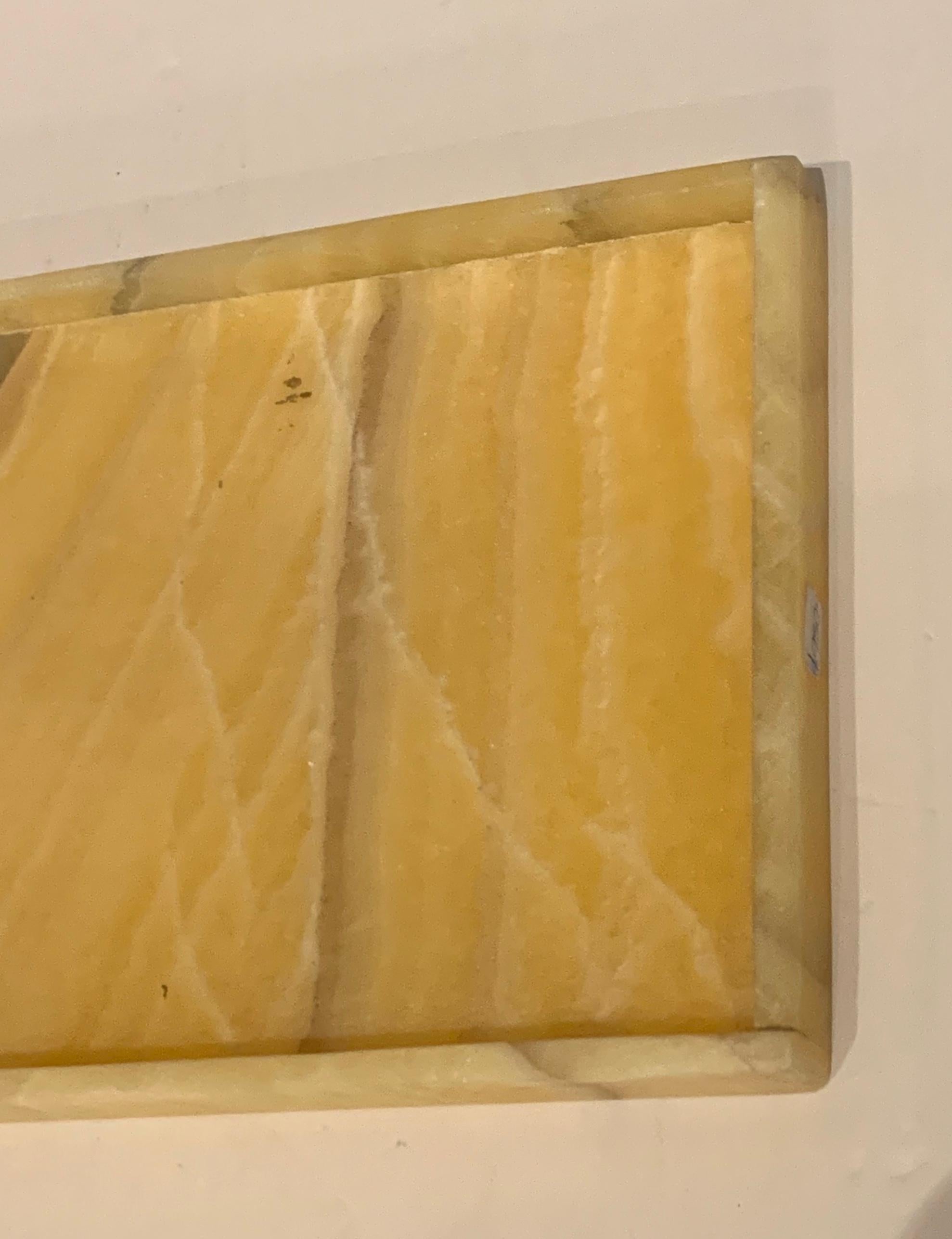Mexican Gold rectangular Shaped Onyx Tray, Mexico, Contemporary
