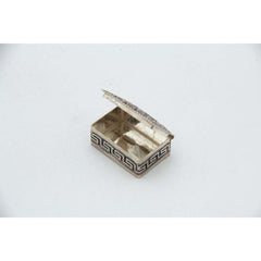 Rectangular shaped silver pill box