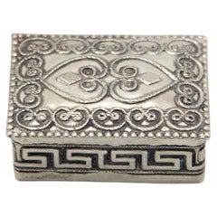 Rectangular shaped silver pill box