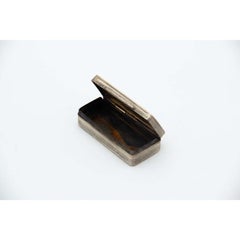 Rectangular shaped snuff box in fluted silver