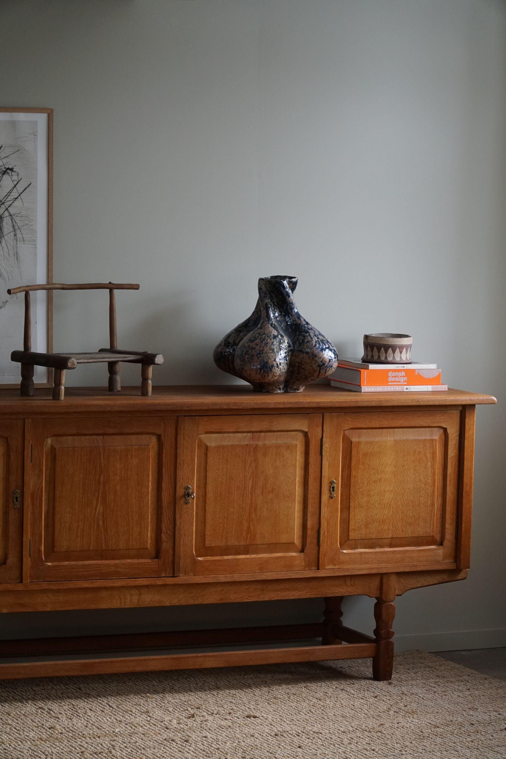 Rectangular Sideboard in Oak, Made by a Danish Cabinetmaker, Mid Century, 1960s In Good Condition In Odense, DK