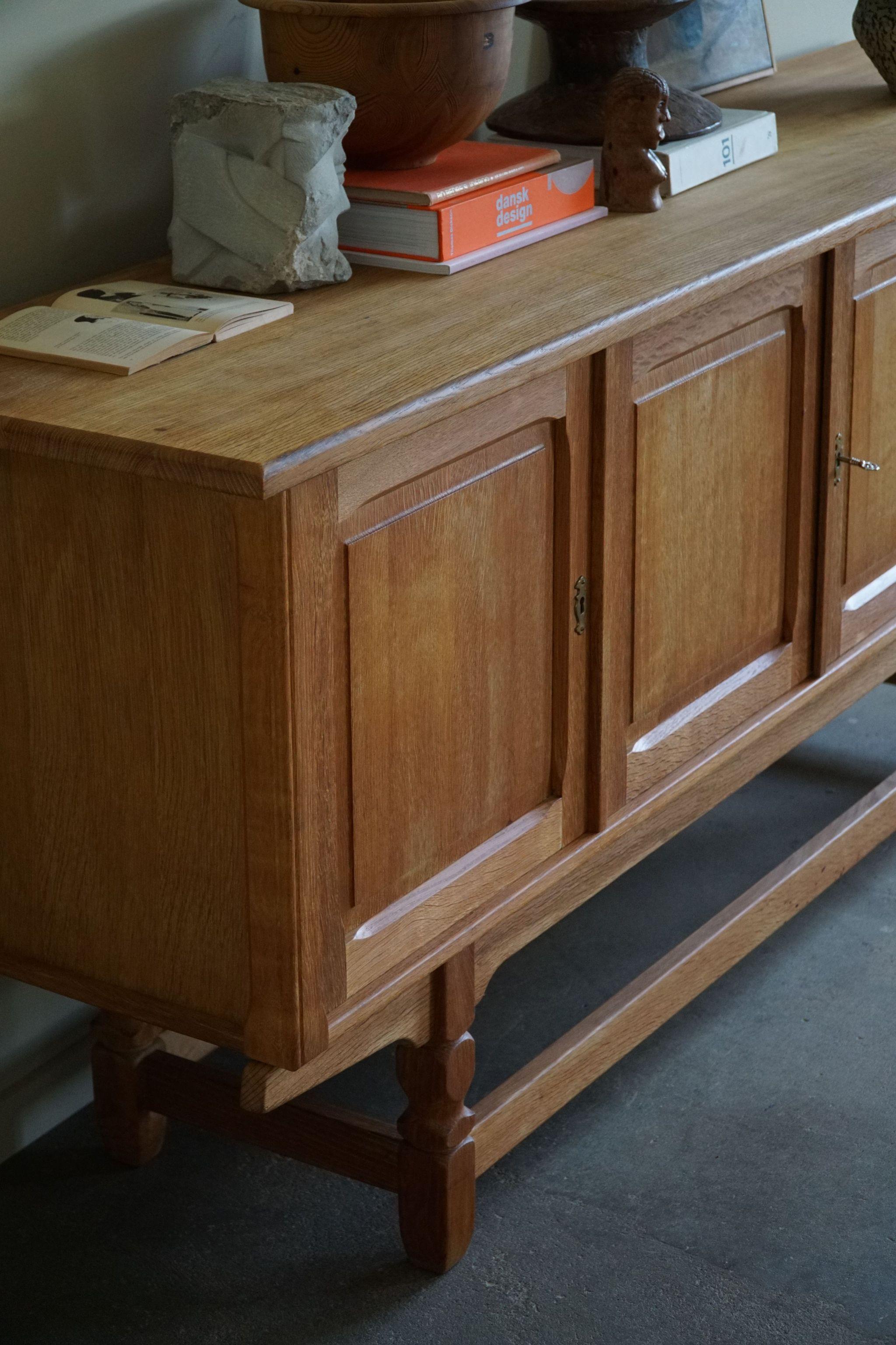 Rectangular Sideboard in Oak, Made by a Danish Cabinetmaker, Mid Century, 1960s For Sale 4