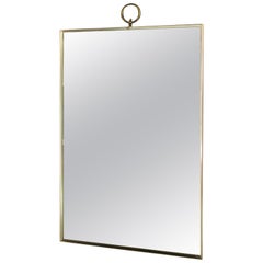 Rectangular Silver Brass Ring Top Mirror