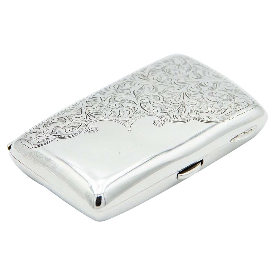 Rectangular silver cigarette case