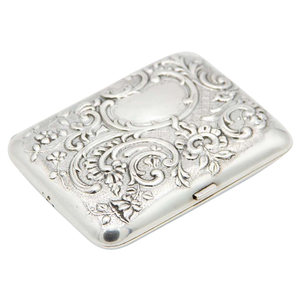 Rectangular silver cigarette case
