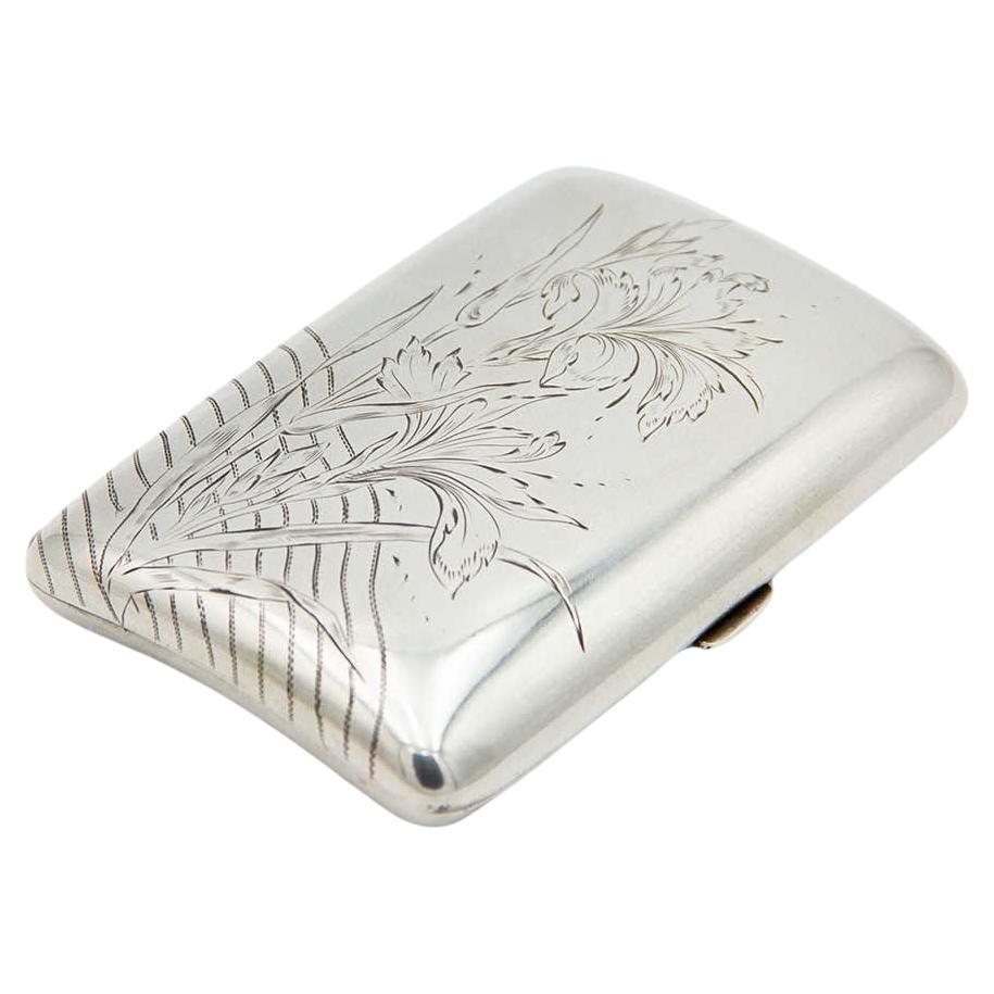 Rectangular silver cigarette case