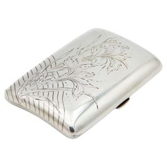 Rectangular silver cigarette case