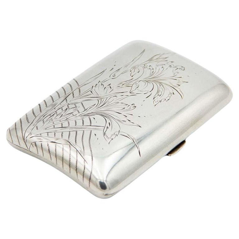 gentleman's cigarette case Gentleman Cigarette Case Sterling Silver Gold Plated 1950s