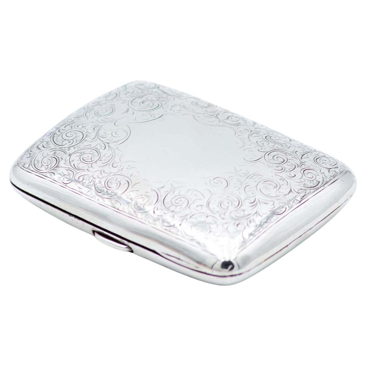 Rectangular silver cigarette case