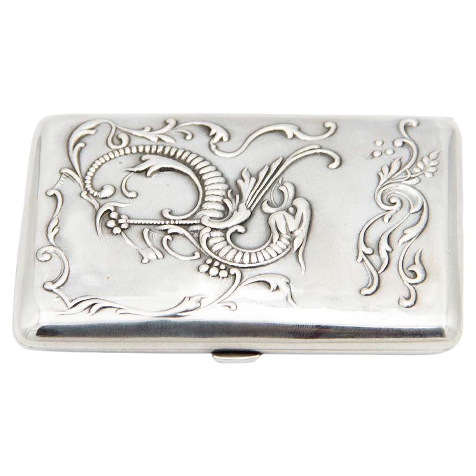 Rectangular silver cigarette case