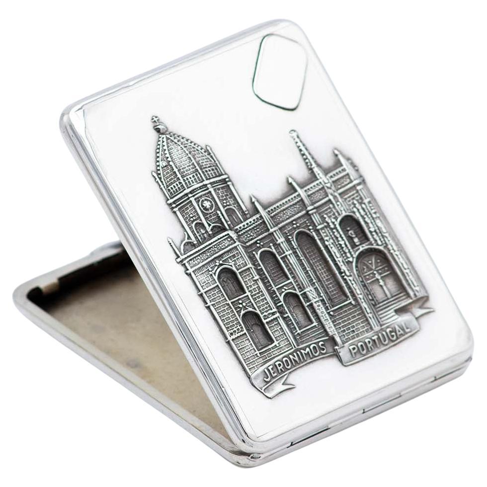 Rectangular silver cigarette case For Sale