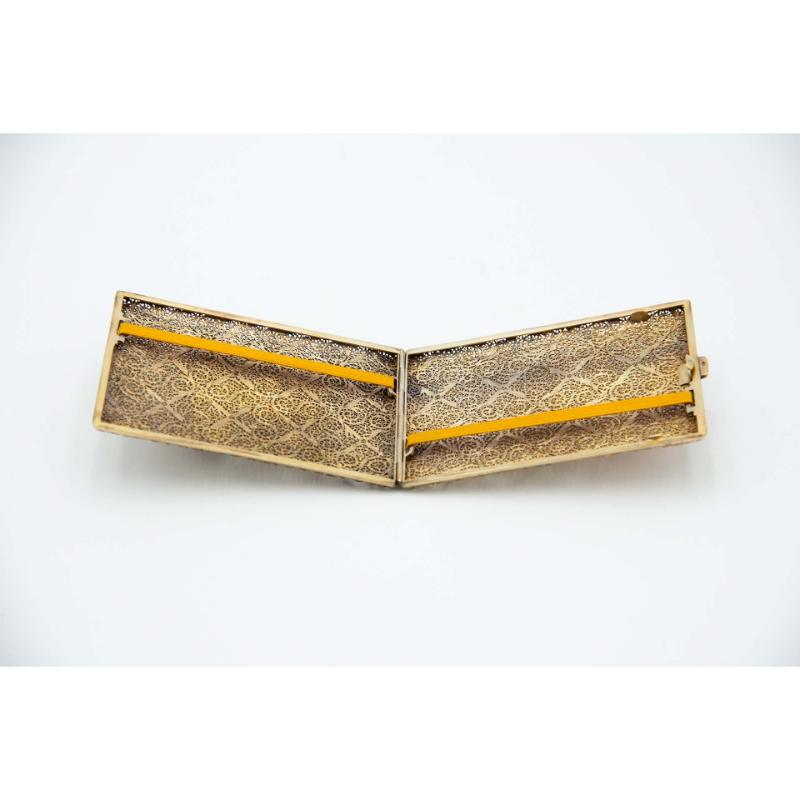 European Rectangular silver-gilded cigarette case For Sale