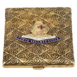 Rectangular silver-gilded cigarette case