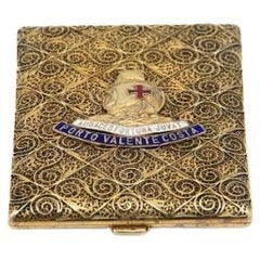 Rectangular silver-gilded cigarette case