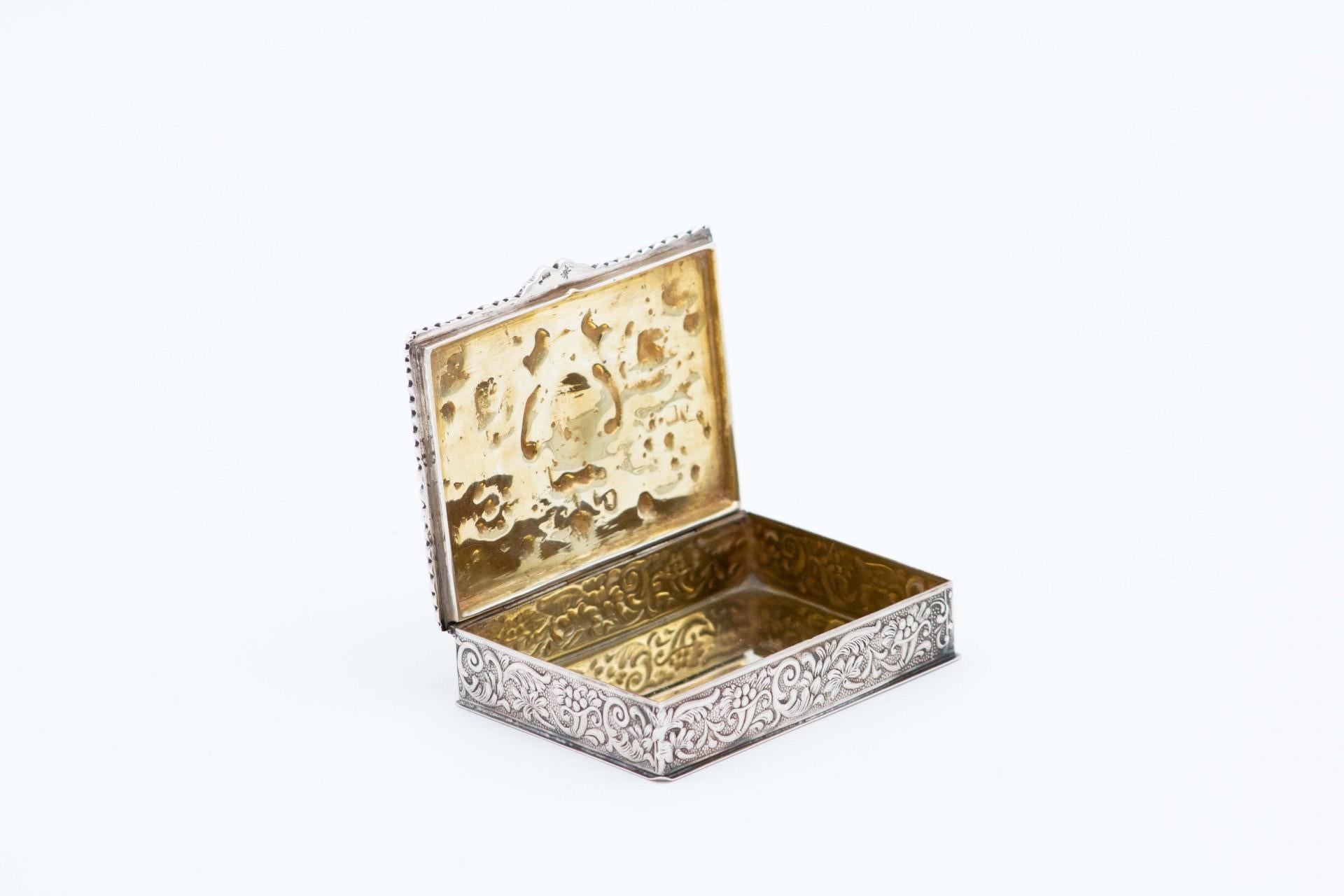 Rectangular silver snuff box (Europäisch) im Angebot