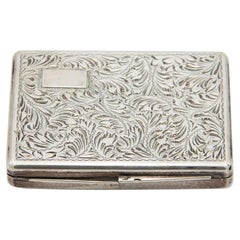Rectangular silver snuff box with gold interior