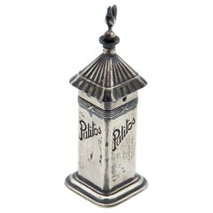 Rectangular silver toothpick holder