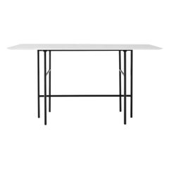 Rectangular Snaregade Bar Table, Black Steel Legs and Light Grey Veneer Top