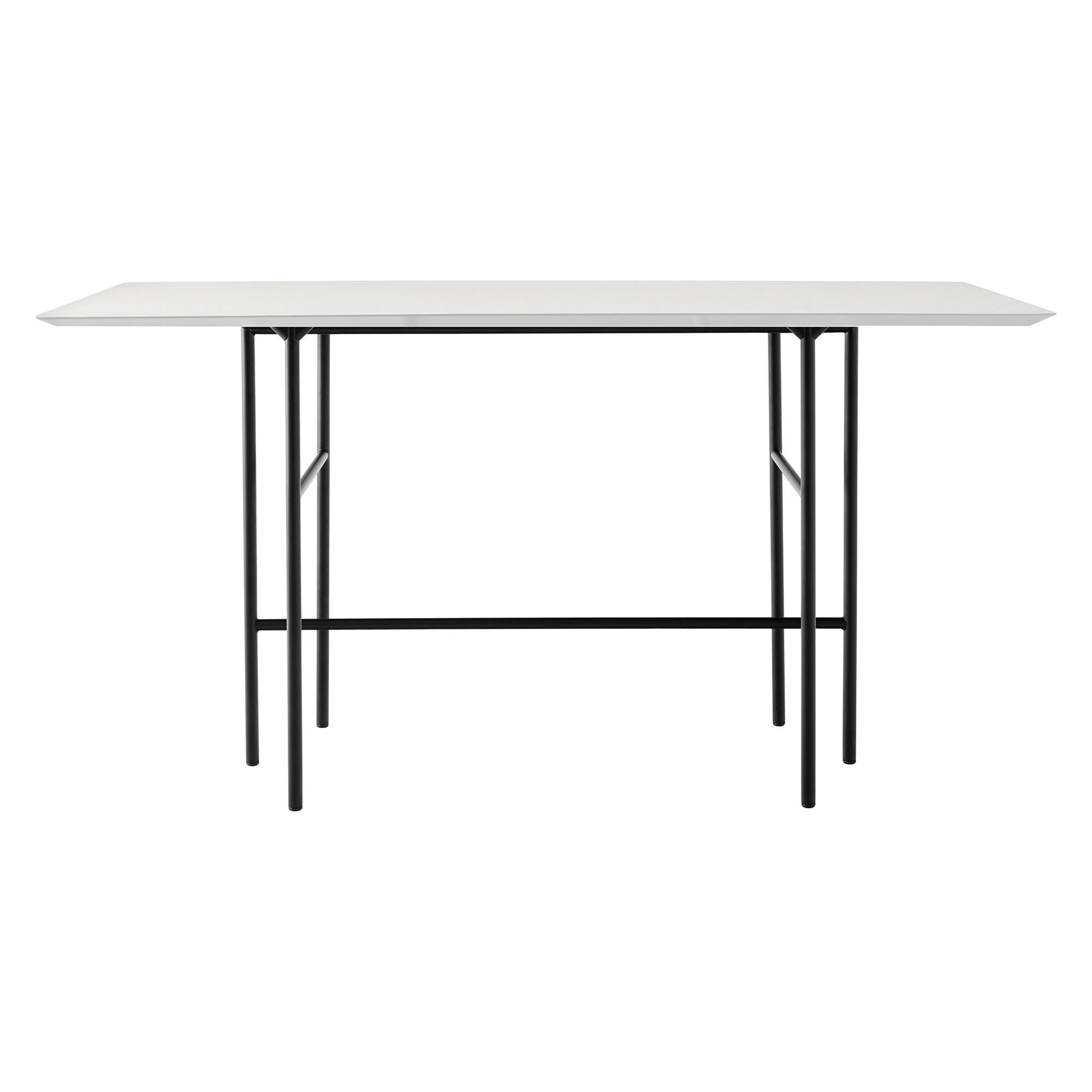 Rectangular Snaregade Bar Table, Black Steel Legs and Mushroom Linoleum Top For Sale