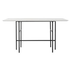 Rectangular Snaregade Bar Table, Black Steel Legs and Mushroom Linoleum Top