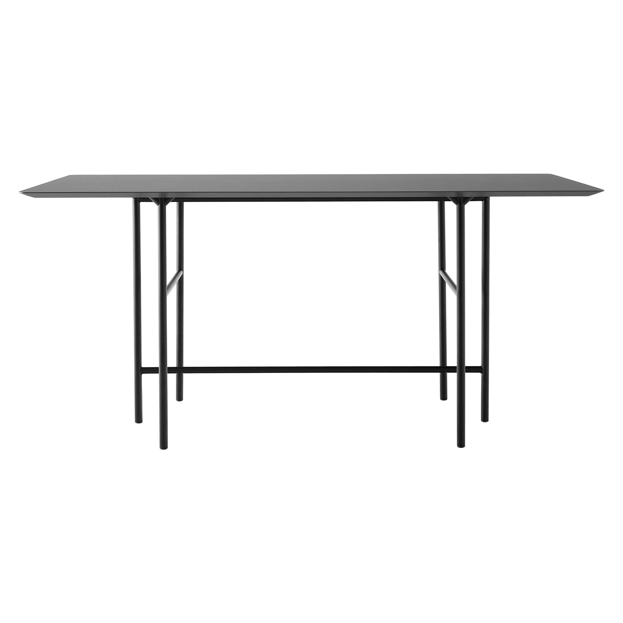 Rectangular Snaregade Bar Table in Charcoal Linoleum For Sale