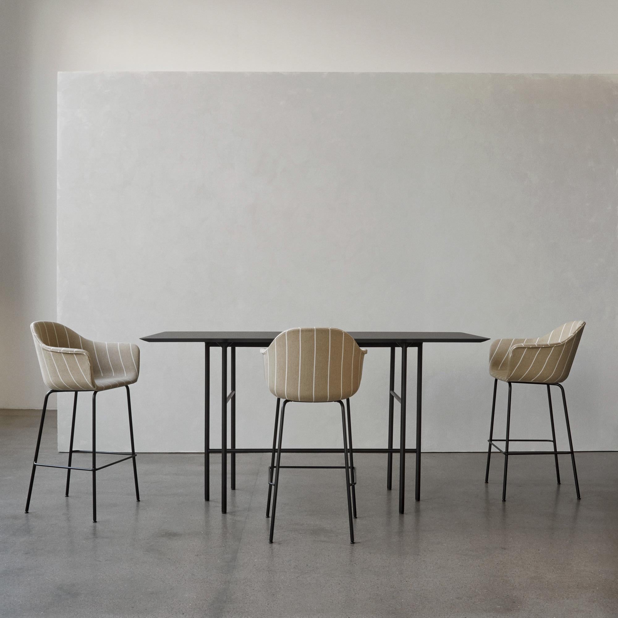 Danish Rectangular Snaregade Bar Table in Light Grey Veneer For Sale