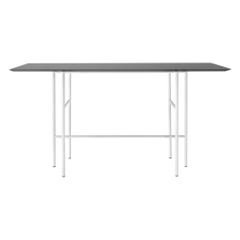 Rectangular Snaregade Bar Table with Light Grey Legs and Charcoal Linoleum Top