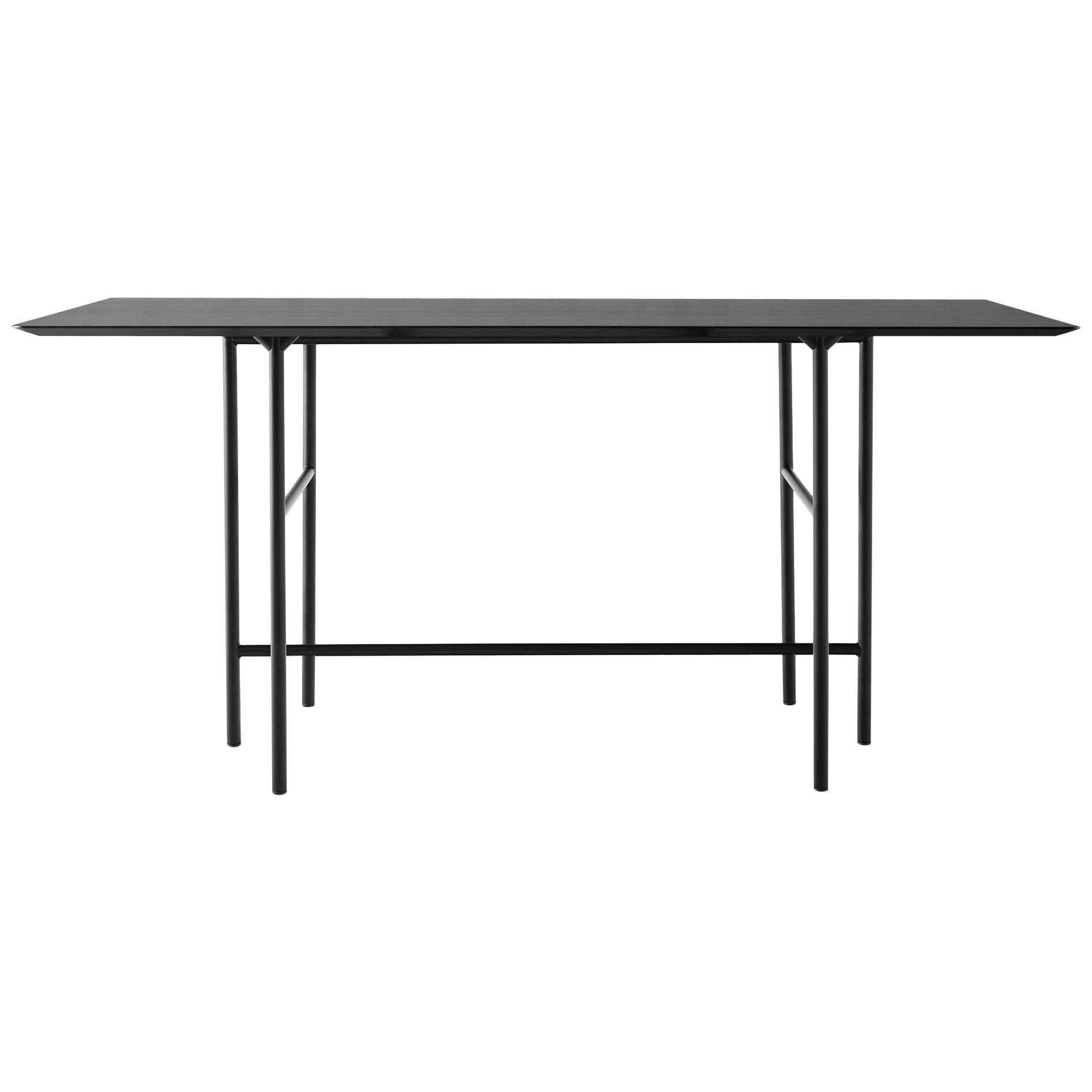 Rectangular Snaregade Counter Table in Black Veneer For Sale